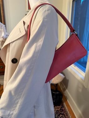 Vintage Kate Spade Cherry Pink Shoulder Bag - Sleek Women’s Shoulder Purse